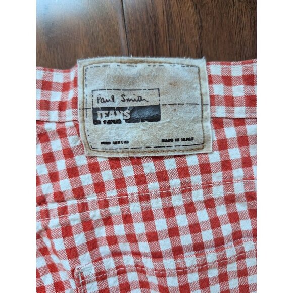 Paul Smith Jeans Red Gingham Check Pants Size 30 Japan Exclusive 100% Cotton - Picture 5 of 8